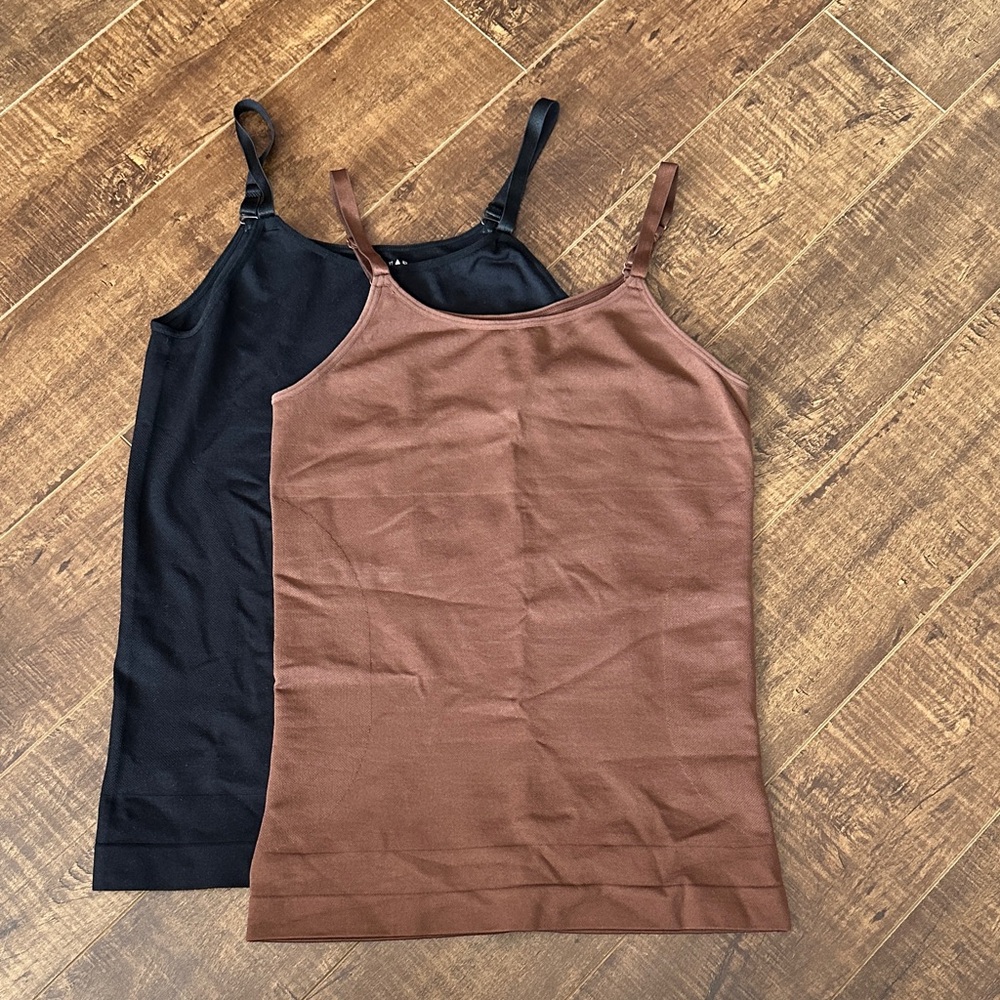 Shapermint XL Black and Brown Camisole Tops